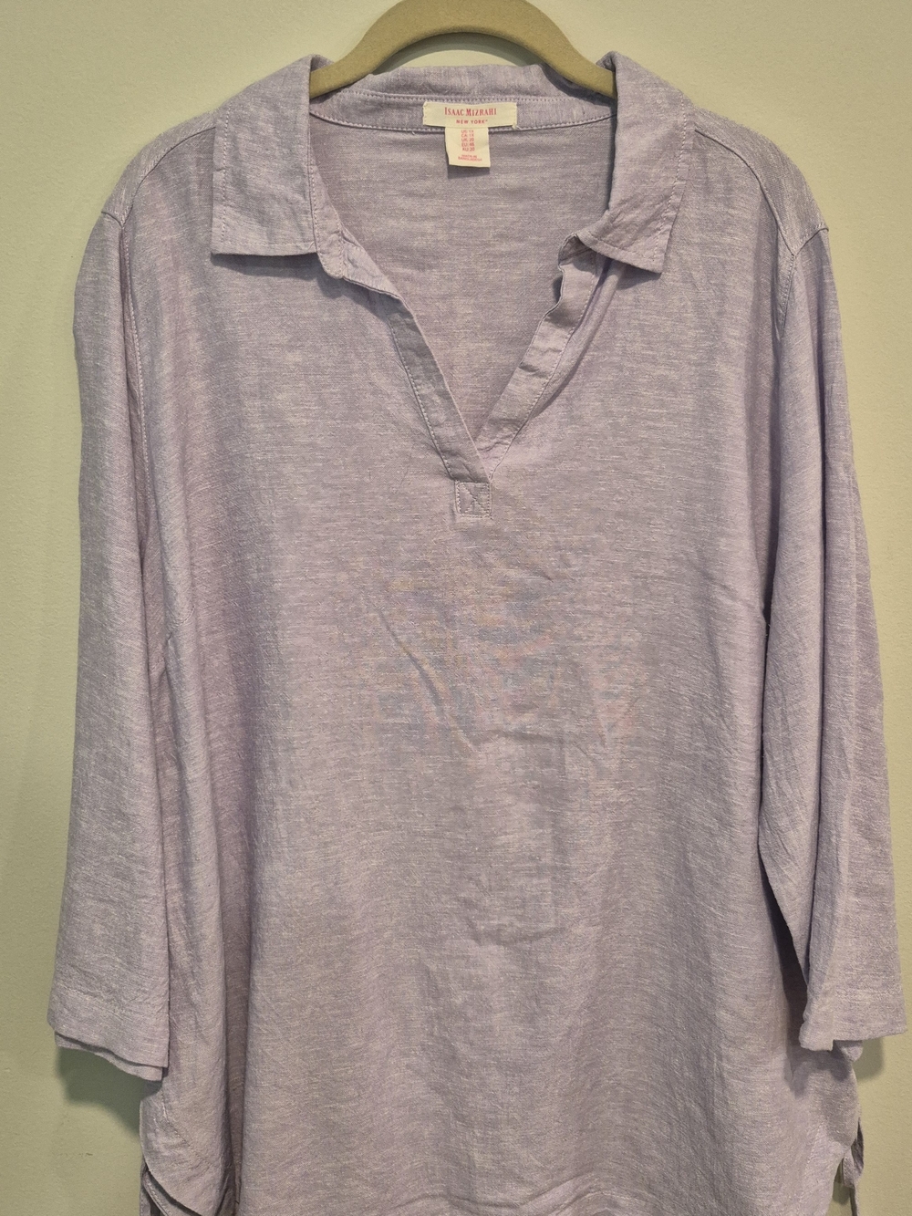 Isaac Mizrahi Lilac Linen-Blend Tunic